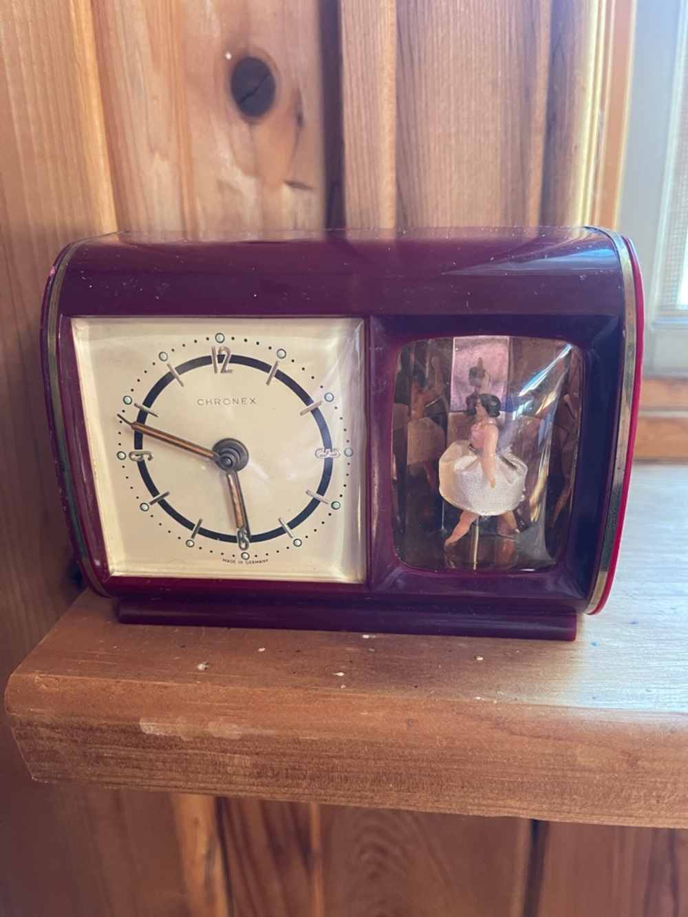 Vintage Reuge Saxony Germany Dancing  Ballerina Music Alarm Clock